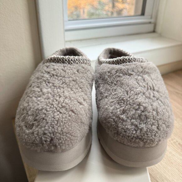 New UGG Tazz Maxi Curly Shearling Platform Slippers Smoke Plum Grey Womens 8 - Picture 6 of 16